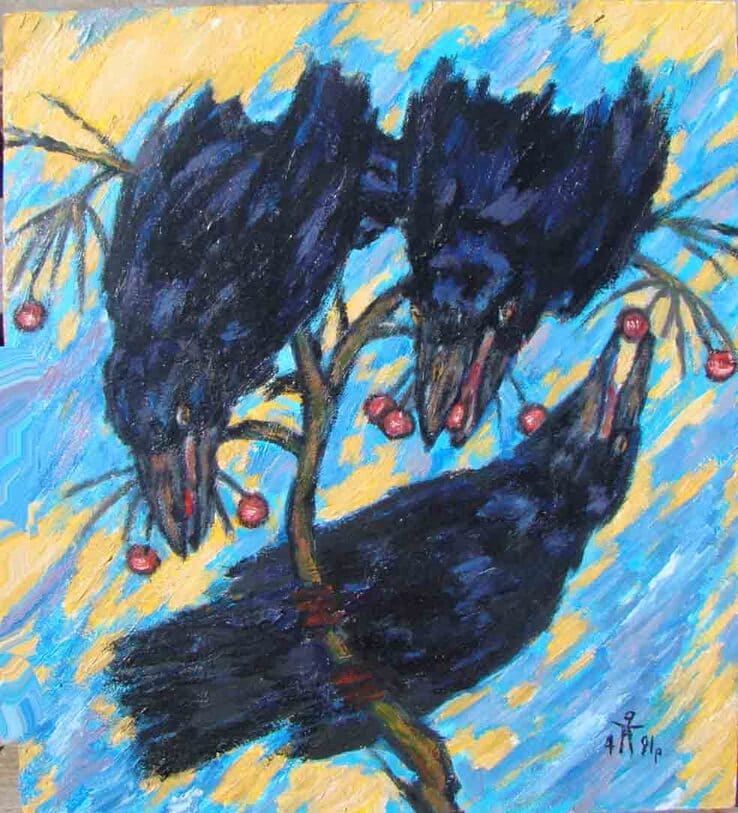 “Crows and Guelder rose” - by Yuriy Nemish