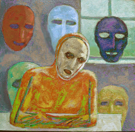 "A Human and Masks" - by Yuriy Nemish